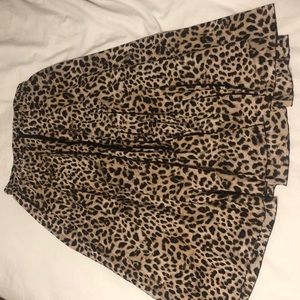 Zara pleated leopard midi skirt
